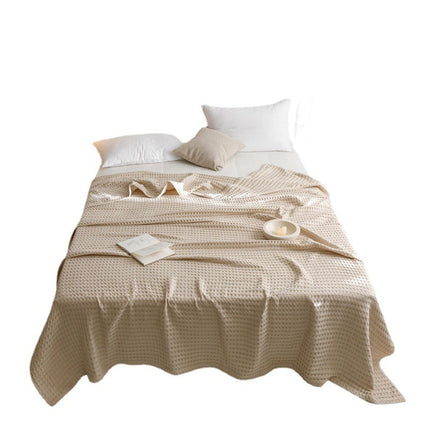 Waffle cotton yarn air conditioner summer cooling duvet solid color dormitory comforter – Trendy & Practical for Daily Living