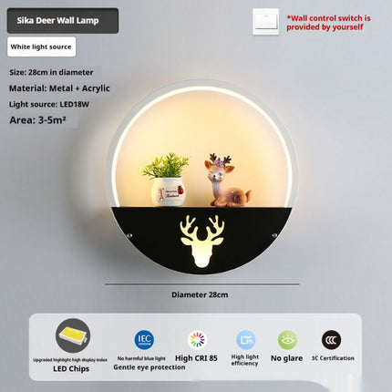 Nordic LED Wall Lights – Deer, Swan, & Dog | Warm & Tri-Colour Options