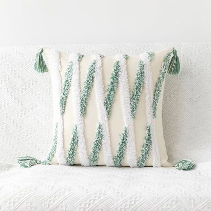 Bohemian Tufted Cushion Cover | Geometric Tassel Pillow