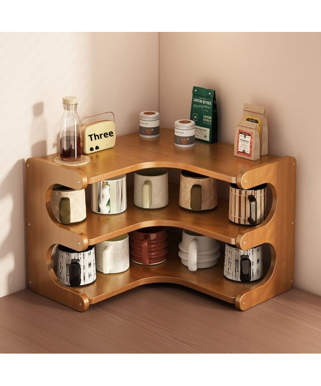 Desktop Storage Rack 3 Layer Corner Organiser Shelf