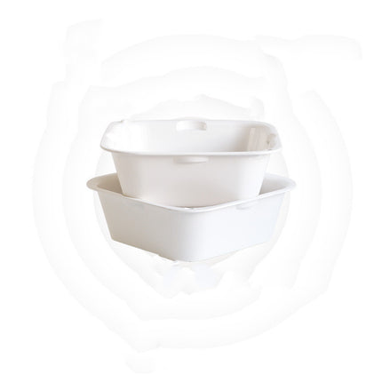 Double-Layer Collapsible Kitchen Sieve & Bowl – White, Space-Saving Design