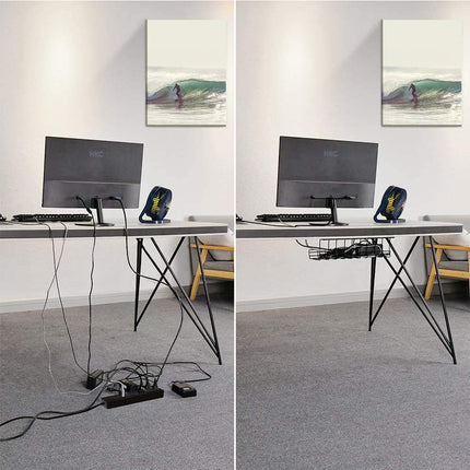 Under Desk Storage Rack Cable Organiser Table Insert Shelf
