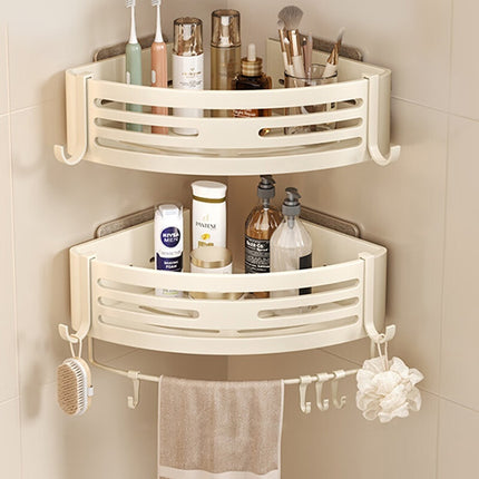 Portable Bathroom Corner Shelf – Raised Aluminium Storage | Ikeame