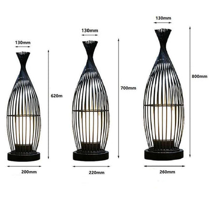 New Chinese Style Bird Cage Garden Villa Floor Lamp Outdoor