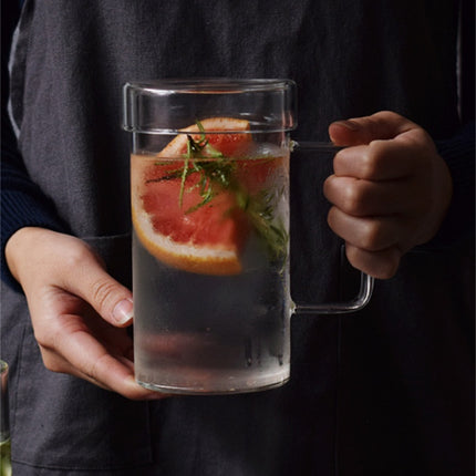 Large Glass Tumbler 🥤 – 700ml with Handle, High Borosilicate