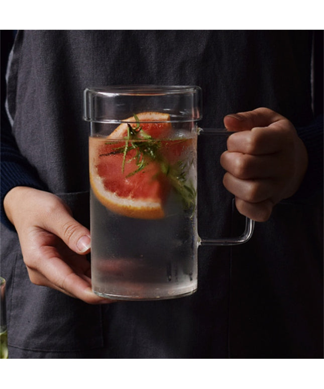 Large Glass Tumbler 🥤 – 700ml with Handle, High Borosilicate