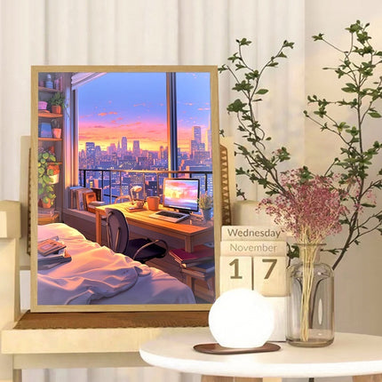 Decorative Painting Small Night Lamp Creative Photo Frame Table Decoration