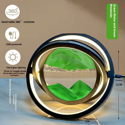Quicksand Hourglass LED Lamp – Rotating Sand Art Night Light (USB Powered)
