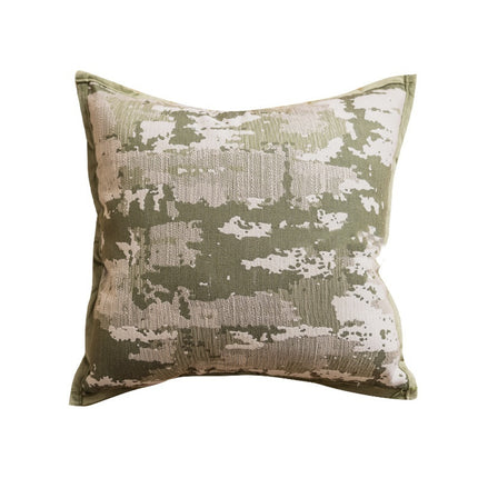 Warm Green Vintage Distressed Pattern Cushion – Cosy Décor