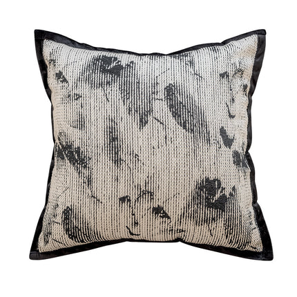 Monochrome Fine Line Patterned Cushion with Core | Minimalist Home Décor