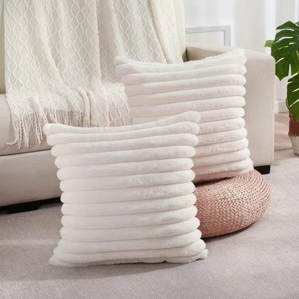 Green Corduroy Cushion Cover | Plush Vertical Stripe Pillow Cover