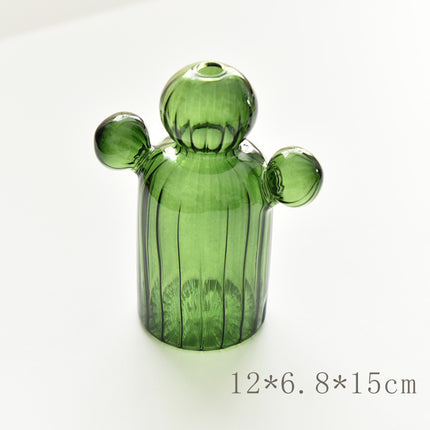 Glass Cactus Vase – Playful Décor in Elegant Blue & Green