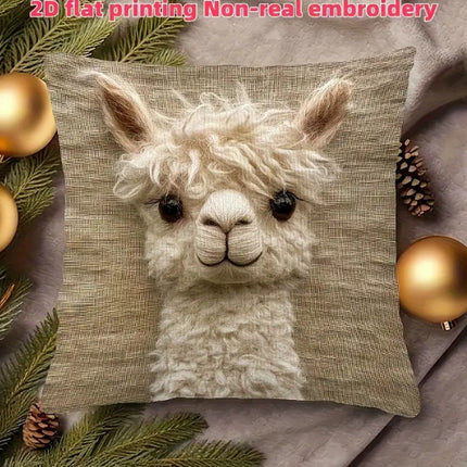 Llama Cushion Cover | Embroidered Throw Pillow