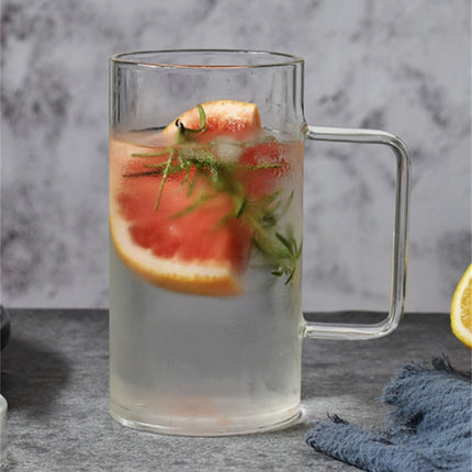 Large Glass Tumbler 🥤 – 700ml with Handle, High Borosilicate