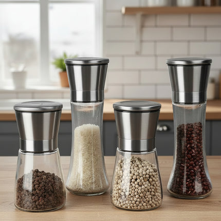 Kitchen Manual Pepper Grinder 🌶️ – 180ml or 200ml, Stainless Steel or Colour