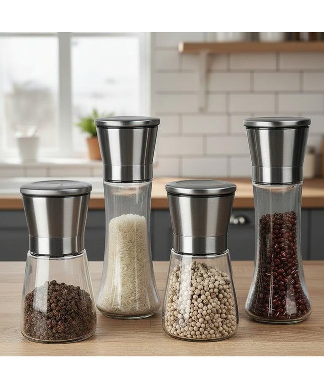 Kitchen Manual Pepper Grinder 🌶️ – 180ml or 200ml, Stainless Steel or Colour