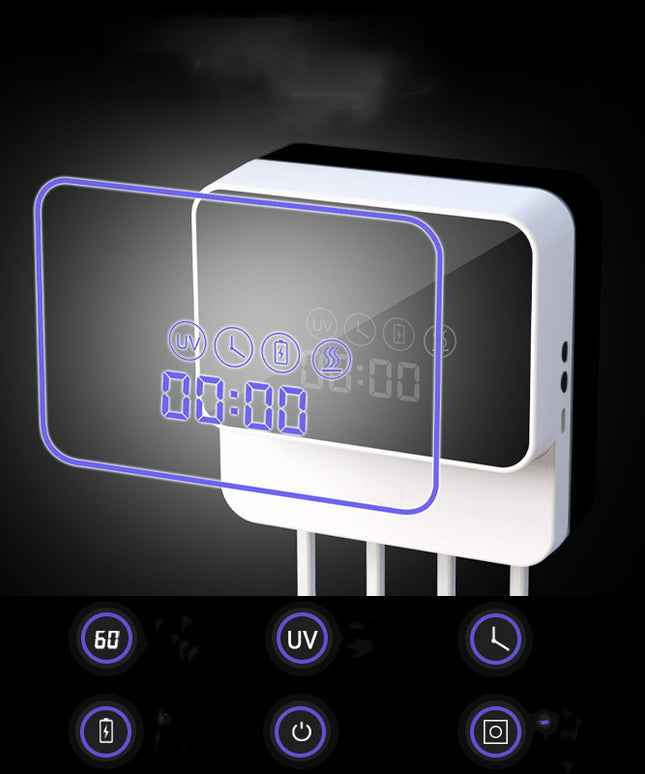 Smart UV Toothbrush Steriliser | Punch-Free Bathroom Holder
