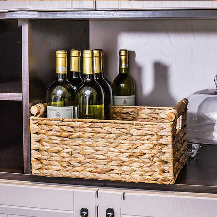 Rattan Storage Basket Rustic Woven Organiser S M L