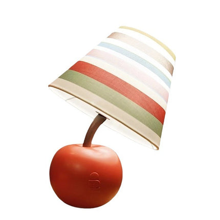 Red Apple Table Lamp – Acrylic Base with Striped or Cream Shade | 24×31cm