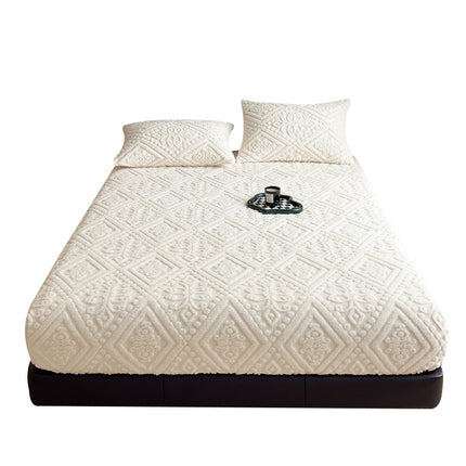 Embossed Velvet Fitted Sheet | Luxury Milk Fibre Cover