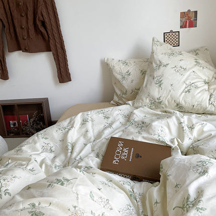 Retro Cottagecore Floral Cotton Bedding Set – 4 Designs | Ikeame