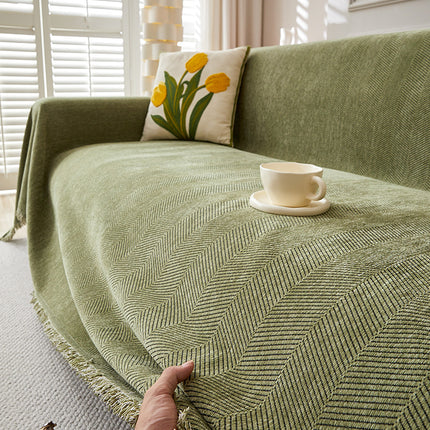 Chenille Herringbone Pattern Sofa Towel Cover Cloth Non-slip Stain Resistant All-inclusive Sofa Cover