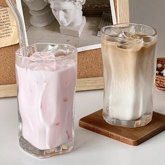 Irregular Glass Tumbler | Modern Twist Drinking Glass 275ml