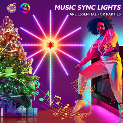 Firework LED Strip Lights – Music Sync Colour Changing Party Décor | Ikeame