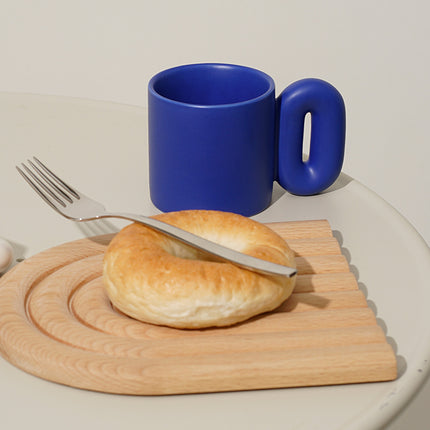 Nordic Style Mug ☕ – Royal Blue or White, Artistic Ceramic