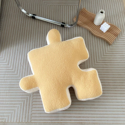 Puzzle Shape Cushion Plush Pillow | Scandinavian Decorative Cushion