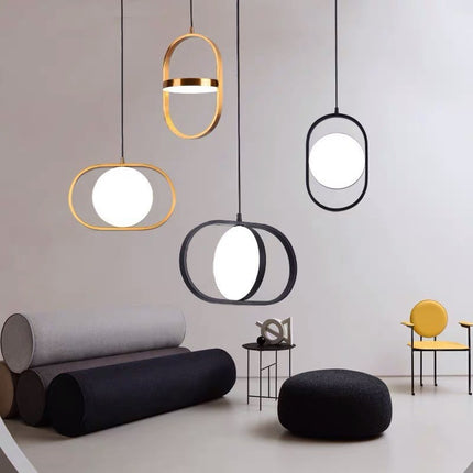 Nordic Interlocking Loops Magic Eye Pendant Light – Small & Large | Black