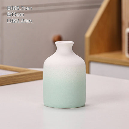 Gradient Macaron Ceramic Vase | Pastel Mini Decorative Vase