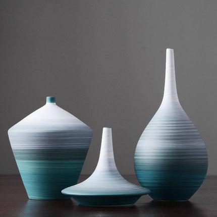 Abstract Gradient Ceramic Vase – Modern Art Statement Piece