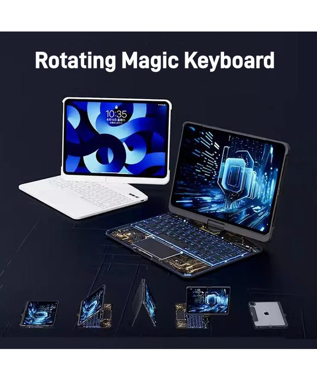 💻✨ 360° Swivel iPad Keyboard Case – Work, Create, Rotate