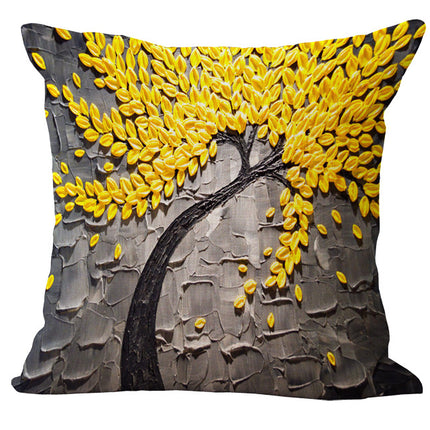 Oil Painting Cushion Cover | Artistic Cotton Linen Pillow 45x45