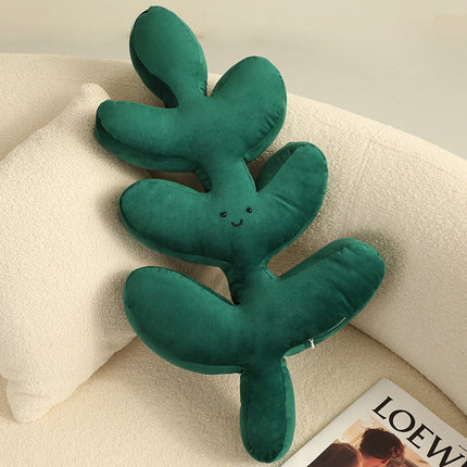Leaf Shaped Cushion | Plush Botanical Monstera Pillow