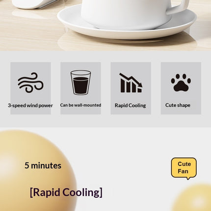 Cooling Cute Country Dog Puppy Cup Mouth Blowing Mini Fan