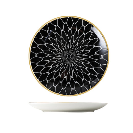 Creative Ceramic Dinner Plates | Modern Gold Rim Tableware