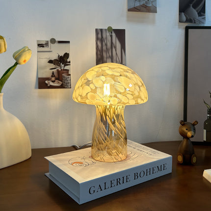 Mushroom Glass Retro Table Lamp – Decorative European Style Lighting | Ikeame