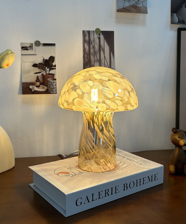 Mushroom Glass Retro Table Lamp – Decorative European Style Lighting | Ikeame