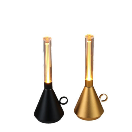 Retro Kerosene Lamp Style Rechargeable Light – Portable LED Lantern with Touch Dimming (Gold or Black)