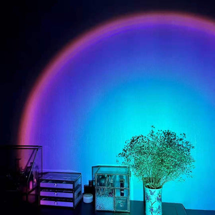 Rechargeable Rainbow Sunset Projection Lamp – Atmosphere Lighting