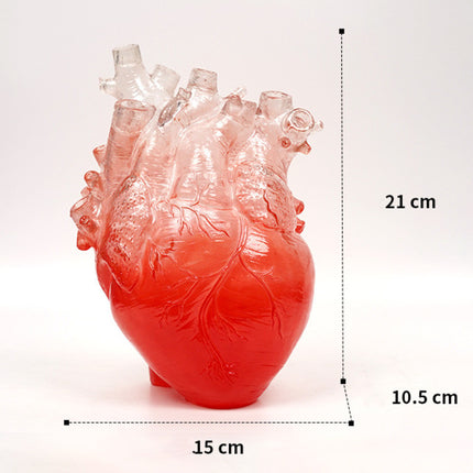 Realistic Heart Vase | Transparent Resin Anatomical Décor