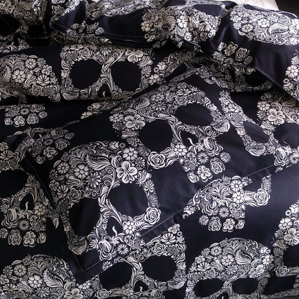 Skull Duvet Cover Set | Gothic Black Bedding