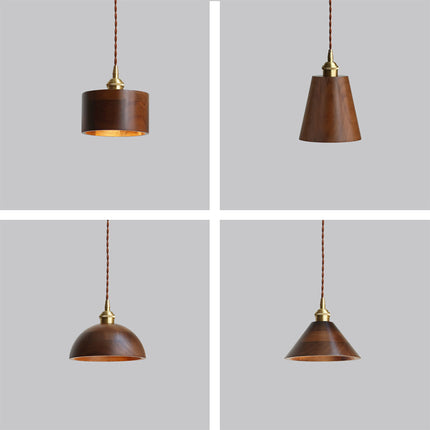 Black Walnut Single-head Droplight Leisure Window Model Room Bed Breakfast Chandelier