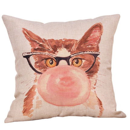 Cat Cushion Covers 45x45 | Cute Linen Cotton Pillowcases