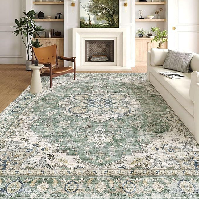 Vintage Persian Velvet Rug | Non-Slip Sofa Throw Carpet