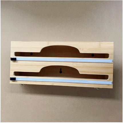 Bamboo Plastic Wrap Dispenser 🌿 – Double Layer or Storage Caddy