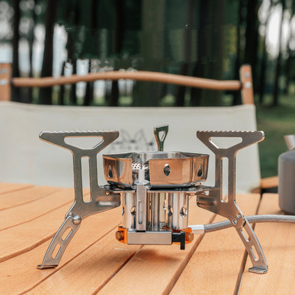 Outdoor Portable Windproof Camping Stove – 3-Headed Butane Furnace | 2-Minute Boil Time