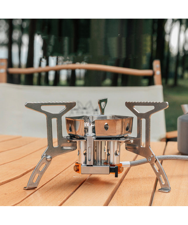 Outdoor Portable Windproof Camping Stove – 3-Headed Butane Furnace | 2-Minute Boil Time